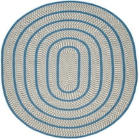 Pletena tanisha boja obrubljena ručica, Ivory Blue, 8 '10' oval