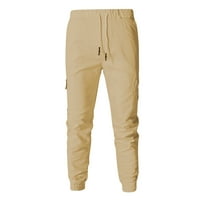 Hlače Muškarci Jeans Solid Color Ripped rupe srušene gradijentne pantalone Beige 3xl