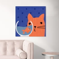 Wynwood Studio životinje Wall Art Canvas Prints' Awesome Friends ' mačke i Mace-narandžasta , plava