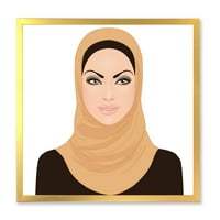 Designart 'portret muslimanske djevojke u tradicionalnom hidžabu' moderni uokvireni umjetnički Print