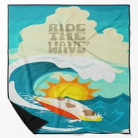 Surfer pas Piebald Engleski buldog Premium ručnik za plažu