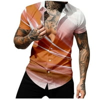 Muški gumb s kratkim rukavima dolje majice Modne haljine majice Party Casual Poslovna tiskanih košulja