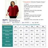 Ženska Odjeća Plus Size majice za rukave za žene V izrez bluze od tunike,M-4xl