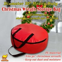 Heavy Duty Božić vijenac torba za pohranu w ručke Crvena za 30 vijenac