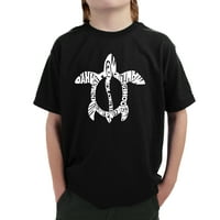 Pop Art Boy's Word Art T-shirt-honu Turtle-Havajska ostrva