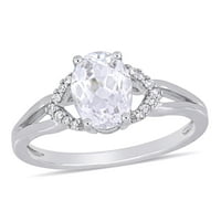 Carat T. G. W. stvorio je zaručnički prsten od bijelog safira i dijamantskog akcenta od 10k bijelog zlata