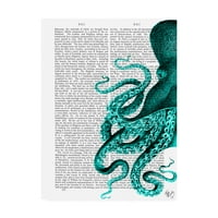Židobrana likovna umjetnost 'Hobotnica zelena polovica' platna umjetnost Fab Funky