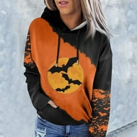 Ženske dukseve klirens duksevi za žene ženske duge rukave duksevi odeća tinejdžerka Casual džemper pulover sa džepovima Halloween Gold s