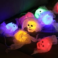 Halloween Skull Lights, LED svjetla od bijele gaze za unutrašnju kuću na otvorenom, dekor za praznične