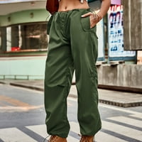 Pitauce teretni pantalone za žene, elastične baggy hlače s niskim strukom Ležerne prilike na otvorenom