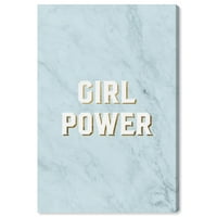 Runway Avenue tipografija i Citati zidna Umjetnost platnena grafika 'Girl Power Marble' osnažene žene