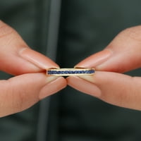 Princeza CUT laboratorija stvorila plavu safirnu poluvremenu prsten za žene - AAAA razred, 14k žuto zlato,