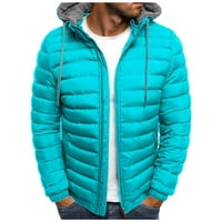 Zunfeo zimska jakna za muškarce lagana zip-up turtleneck tanka fit s dugim rukavima podstavljena jakna