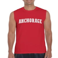 Normalno je dosadno-Muška grafička majica bez rukava, do muške veličine 3xl-Anchorage
