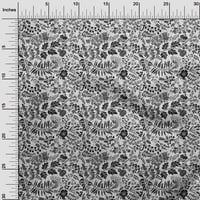 oneOone Cotton Cambric Crna tkanina cvjetna silueta šivaći materijal Print Fabric by the Yard Wide