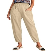 NIUER platnene pantalone za žene Ljeto HIGH struk Ležerne prilike pamučne pantalone Dame Baggy Angle Palazzo