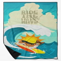 Surfer sable sa dog sable pembroke corgi premium plaža ručnik