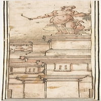 Štampa fasadnog postera anonimnog, italijanskog, 16. vek