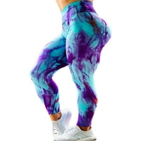 Žene Tie Dye Sport Jogger Pantalone Visokog Struka Rastezljive Yoga Fitnes Aktivne Helanke Za Trčanje