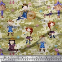 Soimoi Georgette viskoza Tkaninski krug, farmi dječak i djevojka djeca dekor tkanina tiskano dvorište