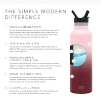 Jednostavna moderna Oz Ascent flaša za vodu sa slamnatim poklopcem - tikvica za hidro Tumbler od nerđajućeg
