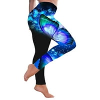NOLLA Ženska dna leptira Ispis Yoga Hlače Visoke struk gameske dame Stretch naredbe tanke noge pantalone