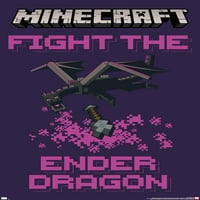 MINECRAFT - Borba protiv zidnog postera Ender Dragon, 22.375 34