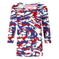 Ecqkame američka zastava košulja žene klirens Ženska Moda Dan nezavisnosti štampanje labave majice srednje