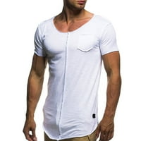 Modni Muški Kratki Rukav T Shirt Muscle Gym Workout Atletska Košulja Pamuk Slim Fit Plain Tee Shirt Top
