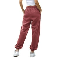 Prilagođene široke pantalone za noge za žene dno dnoggeri vježbaju visoku struku joga sa džepovima hlače