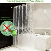 Long tuš zavjesa Poluist 3D vodeni kocki dizajn EVA plastični prozirni tuš za tuširanje zastori za zaustavljanje