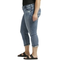 Srebrna Jeans Co. Plus size Elyse Mid Rise CAPRI pojaseve veličine 12-24