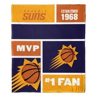 Pheni Suns NBA Colorblock personalizirani svileni pokrivač za bacanje na dodir