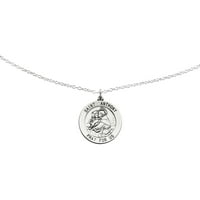 Primal Silver Sterling Silver Antiqued Saint Anthony medalja na kablovskom lancu
