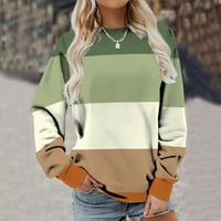 Meichang ženske dukserice trendi Dugi rukav u boji blok vrhovi pulover za vrat posade Ležerne labave jesenske