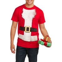 Božić veliki muški bradati crveni Santa odijelo grafički Tee