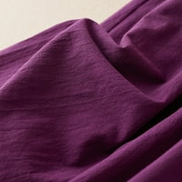 Leesechin široke lanene pantalone za čišćenje ženskih ženskih pamučnih posteljina od pamuka u visokim