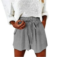 Ženske udobne kratke hlače s vezicama Plus Size ljetne hlače s elastičnim strukom na plaži široke hlače