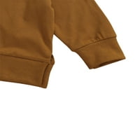 Canrulo Kids Baby Boys dugih rukava Solid Boja vrhovi džepne hlače Zimska odjeća žuta 12- mjeseci