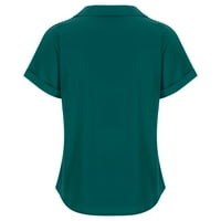 Ernkv ženski trend labavi osnovni vrhovi čišćenje čvrstim vrhovima kratkih rukava majica V izrez majica