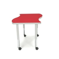 Adapt Series Sindy Studentski stol - 20-28 Podesivi stol sa kotačima, crveni