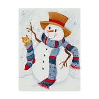 Zaštitni znak Likovnog umjetnosti 'Snjegović sa mačkom u čarstvu' Platno umjetnost Beverly Johnston