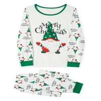 Božićna porodična pidžama odgovarajući Set Santa Claus Print dugi rukavi i hlače odjeća za spavanje meka