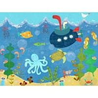 Oopsija Daisy's podvodna podmorska podmorska platna Zidna umjetnost, 24x18
