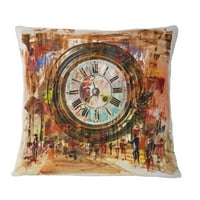 Designart ljudi i vrijeme akrilno slikarstvo - apstraktni jastuk za bacanje - 18x18