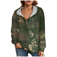 Ekskluzivna online ponuda HIMIWAY Casual dukserica jesen i zima ženski džemper Dugi rukav cvijet Nail usta Moda zelena l