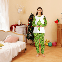 Naughty Božićni dječaci Božićne pidžame, pidžama, obiteljsko-božićne zelene monstrum uzorak pločica i