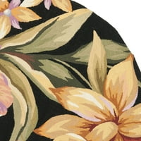 Chelsea Ema cvjetna prostirka vunene vune, crna, 8 '8' okrugla