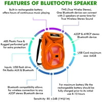 TEHNIČKI PRO WATTS Prijenosni Bluetooth zvučnik sa Wooferom i visokotonom, LED zvučnik PA sa Bluetooth