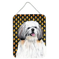 Carolines Treasures SC9164DS SHIH TZU Candy kukuruz Halloween Portretni zid ili viseći otisci vrata, 12x16,